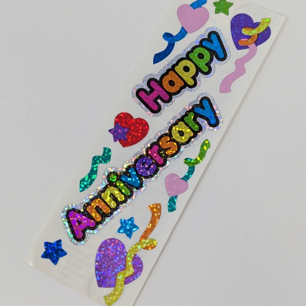 Sandylion Stickers Happy Anniversary Rainbow Vintage